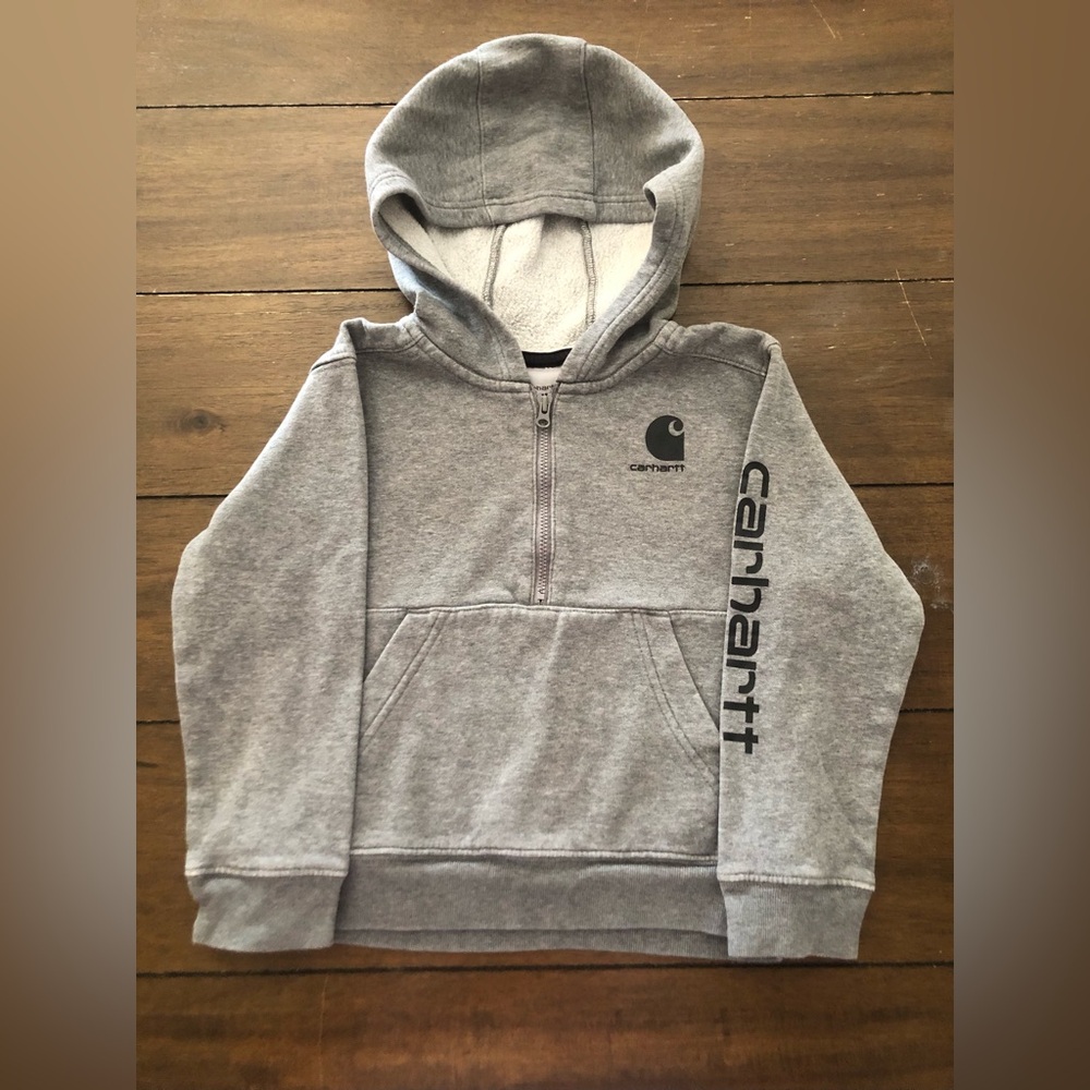 Carhartt Kids Gray Half-Zip Hoodie Sweatshirt
Size 4T